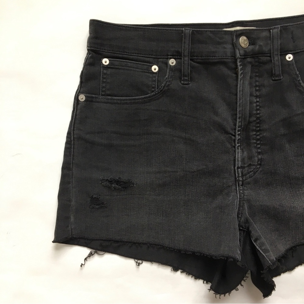 Madewell The Perfect Jean Short Ripped Edition in Underwood Wash Black Size 30 - Picture 14 of 17